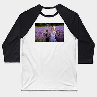 Little girl with a lavender bouquet Baseball T-Shirt
